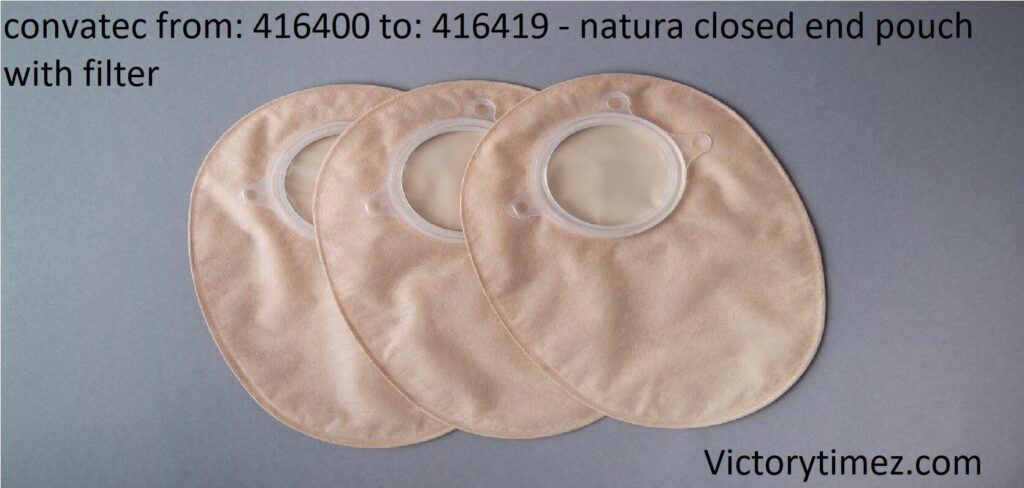 convatec from: 416400 to: 416419 - natura closed end pouch with filter